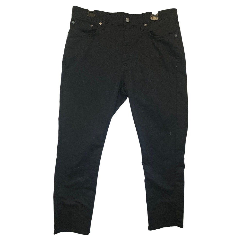 Quince Comfort Stretch Traveler 5-Pocket Pant Straight 34x30 Solid Black Cotton